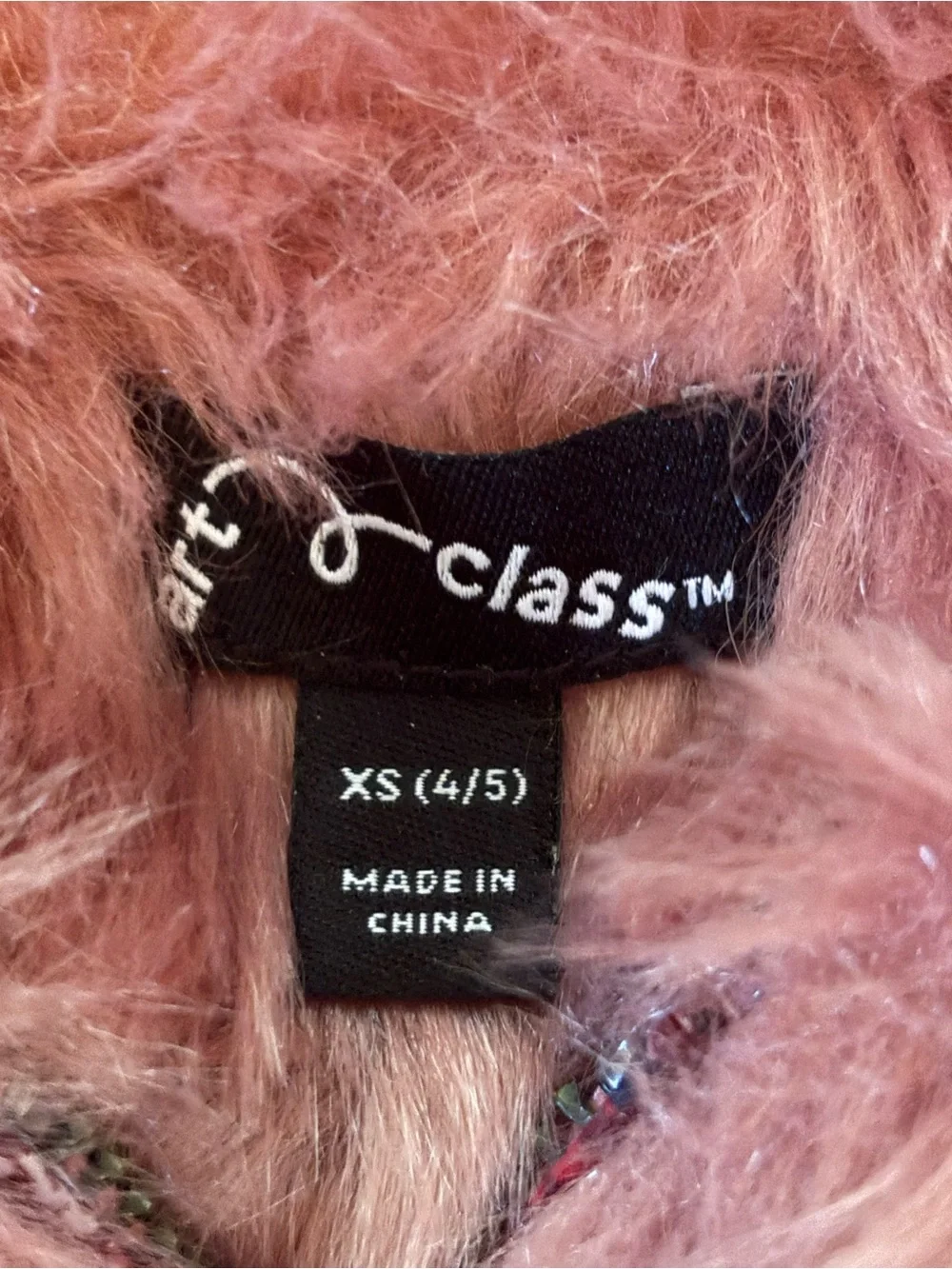 Girls' Faux Fur Pink Jacket - Cozy Bomber Style by Art Class size XS 4/5